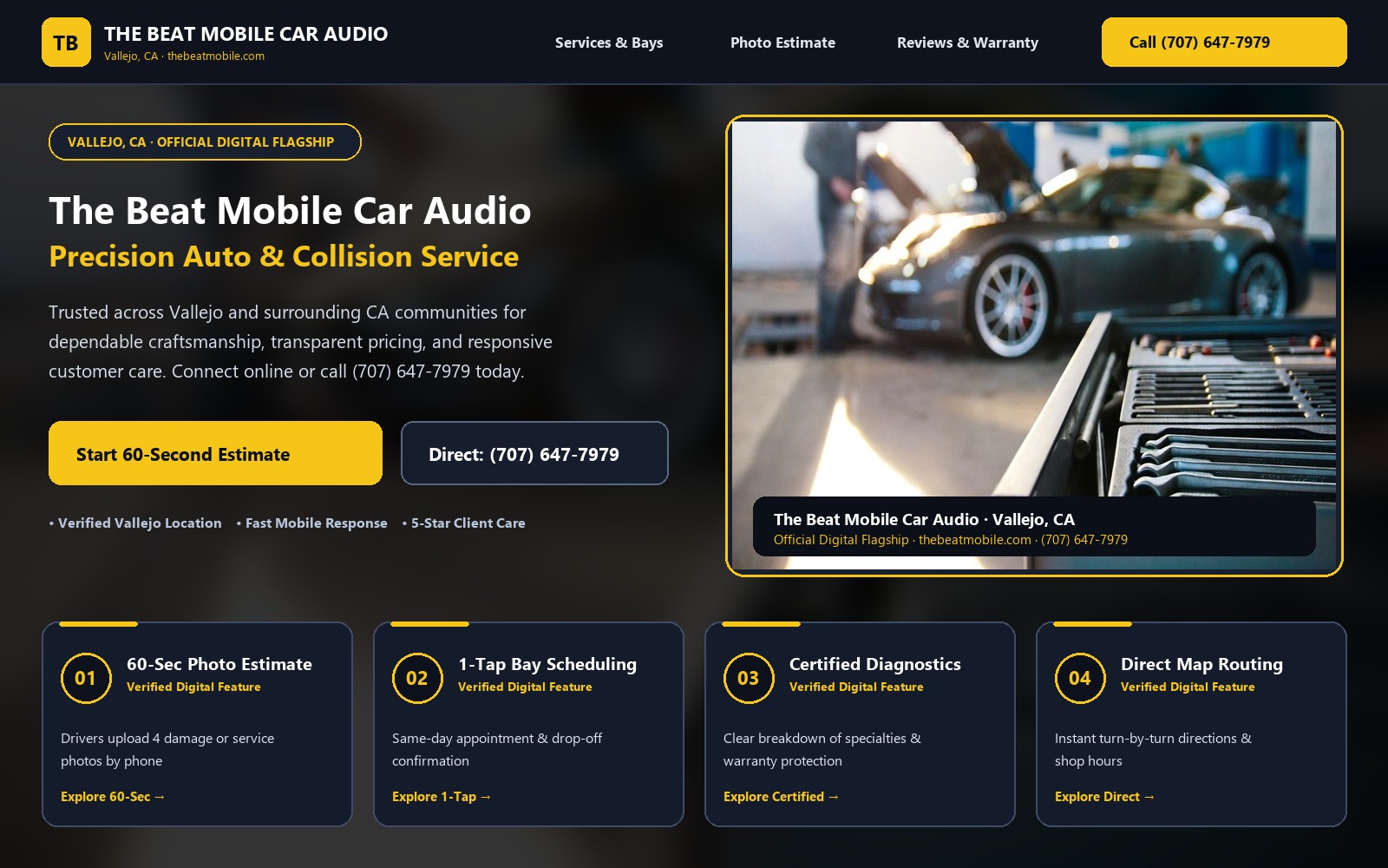 Proposed The Beat Mobile Car Audio homepage preview